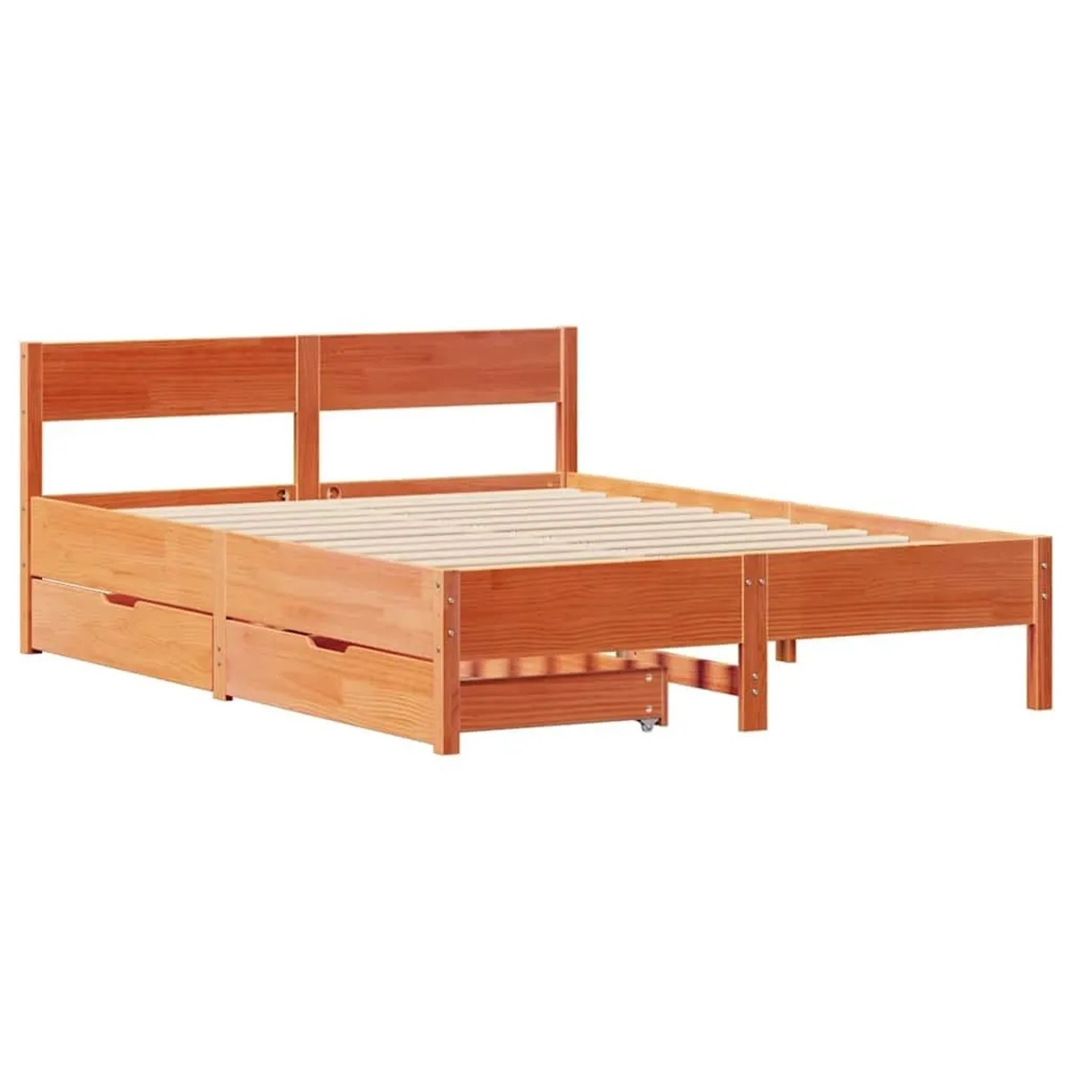 vidaXL Massivholzbett ohne Matratze Wachsbraun 135x190 cm Kiefernholz 33017 günstig online kaufen