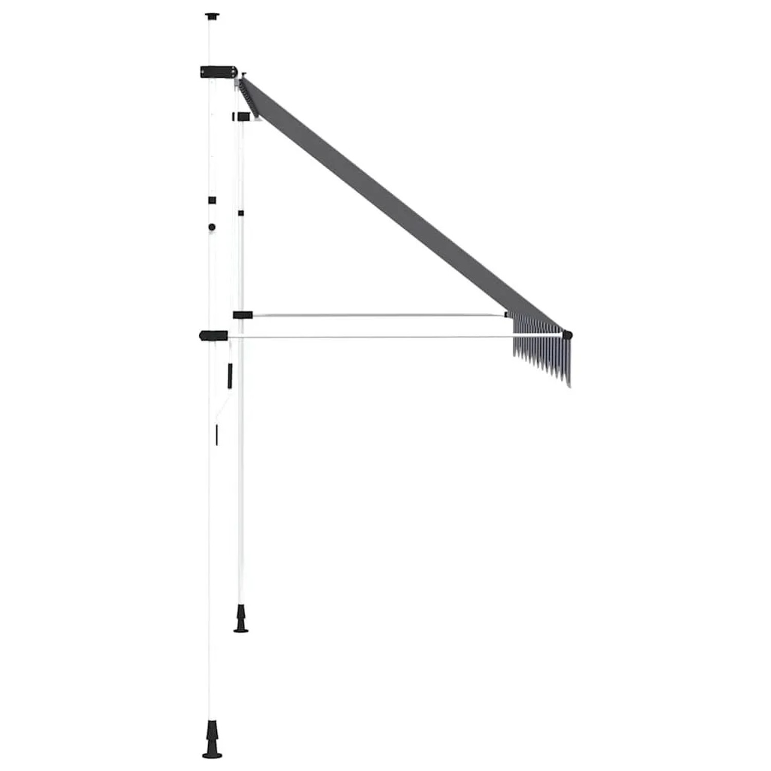 vidaXL Einziehbare Markise, blau-weiß gestreift, 300 cm breit, handbetrieben.