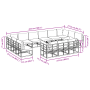 vidaXL Gartenmöbel-Set, 13-teilig, schwarz, Aluminium, mit Maßangaben.