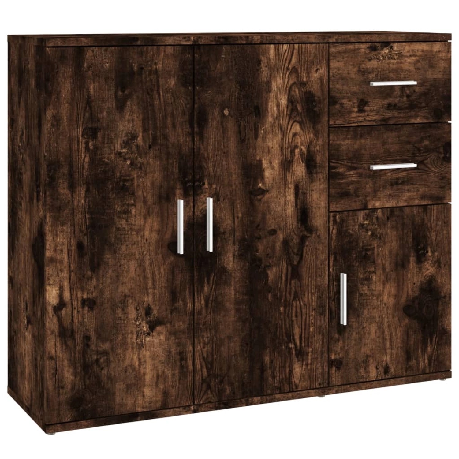 vidaXL Sideboard Räuchereiche 91x29,5x75 cm Holzwerkstoff 823274
