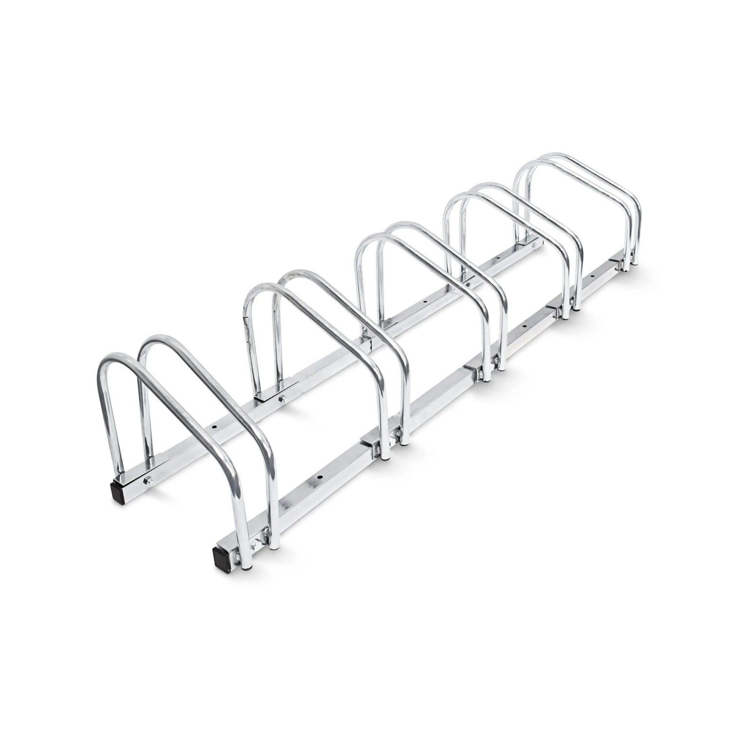 Relaxdays Fahrradständer Stahl Silber für 5 Fahrräder 26 cm x 130 cm x 32 cm