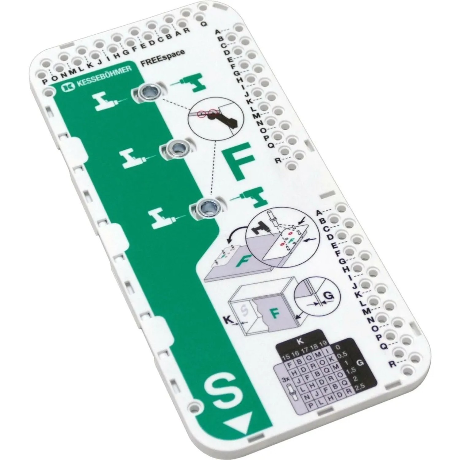 Kesseböhmer Bohrlehre Bohrschablone für FREEspace Klappenbeschlag