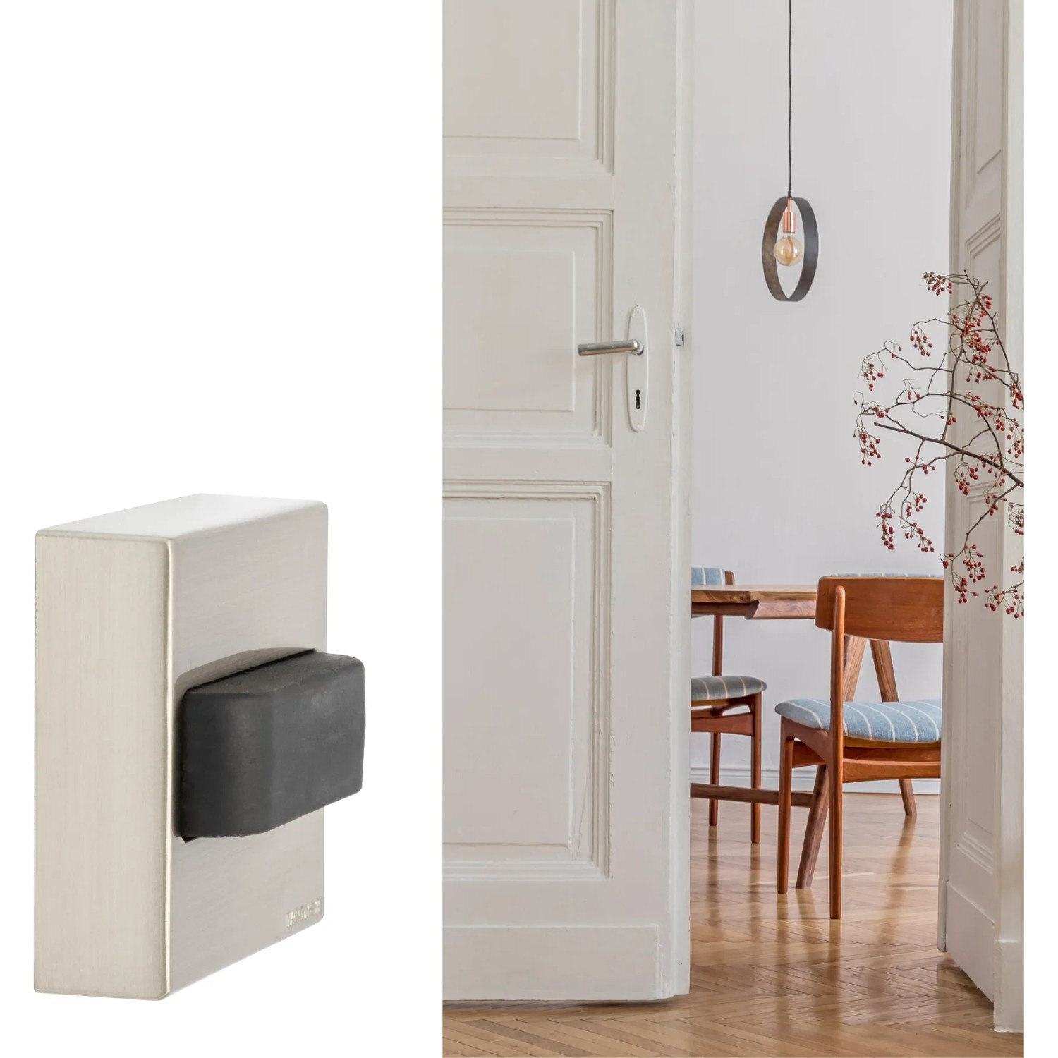 Wagner Wandtürstopper EH51617 in Edelstahloptik, schützt Tür und Wand.