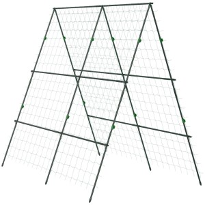 Outsunny Rankhilfe mit Stahlrahmen und Netz für Kletterpflanzen.