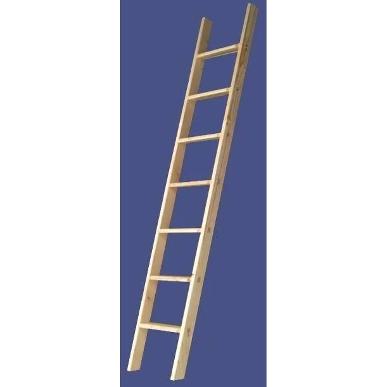 PROREGAL Stufenanlegeleiter Mit Spannschrauben Made in Germany 7 Stufen 1,9 m Länge Ohne Traverse Fichte Braun Holzleiter