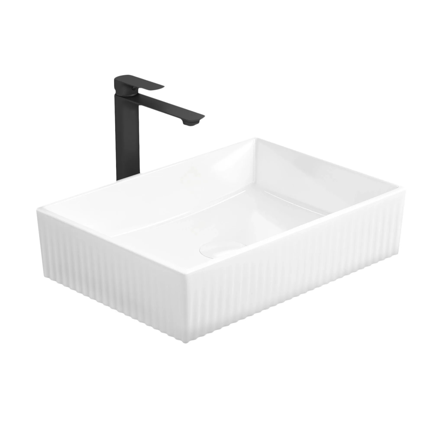 Emke Aufsatzwaschbecken 45x32x11cm Keramik Weiß Rechteckiges Waschbecken