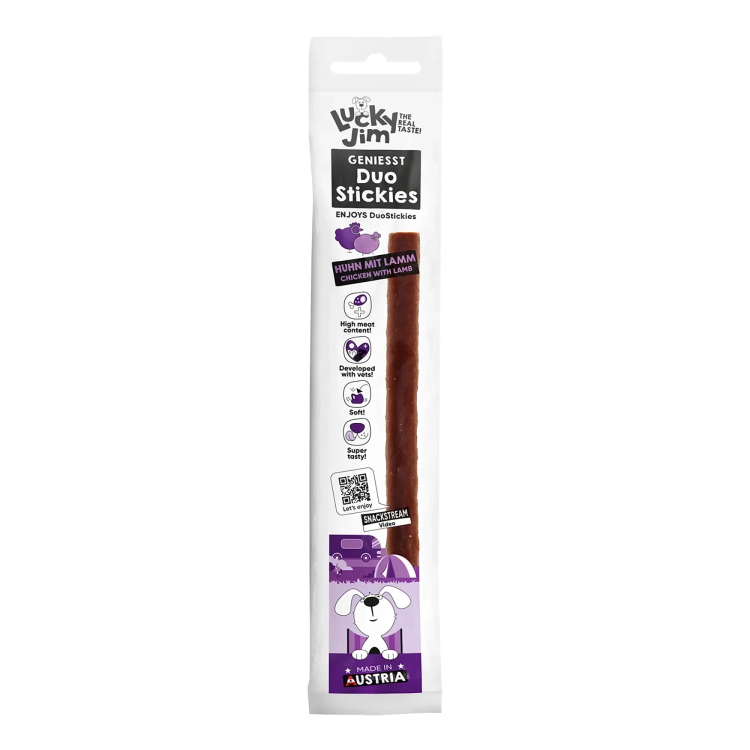 Lucky Jim Hunde-Belohnungssnacks DuoStickies Huhn mit Lamm 15 g