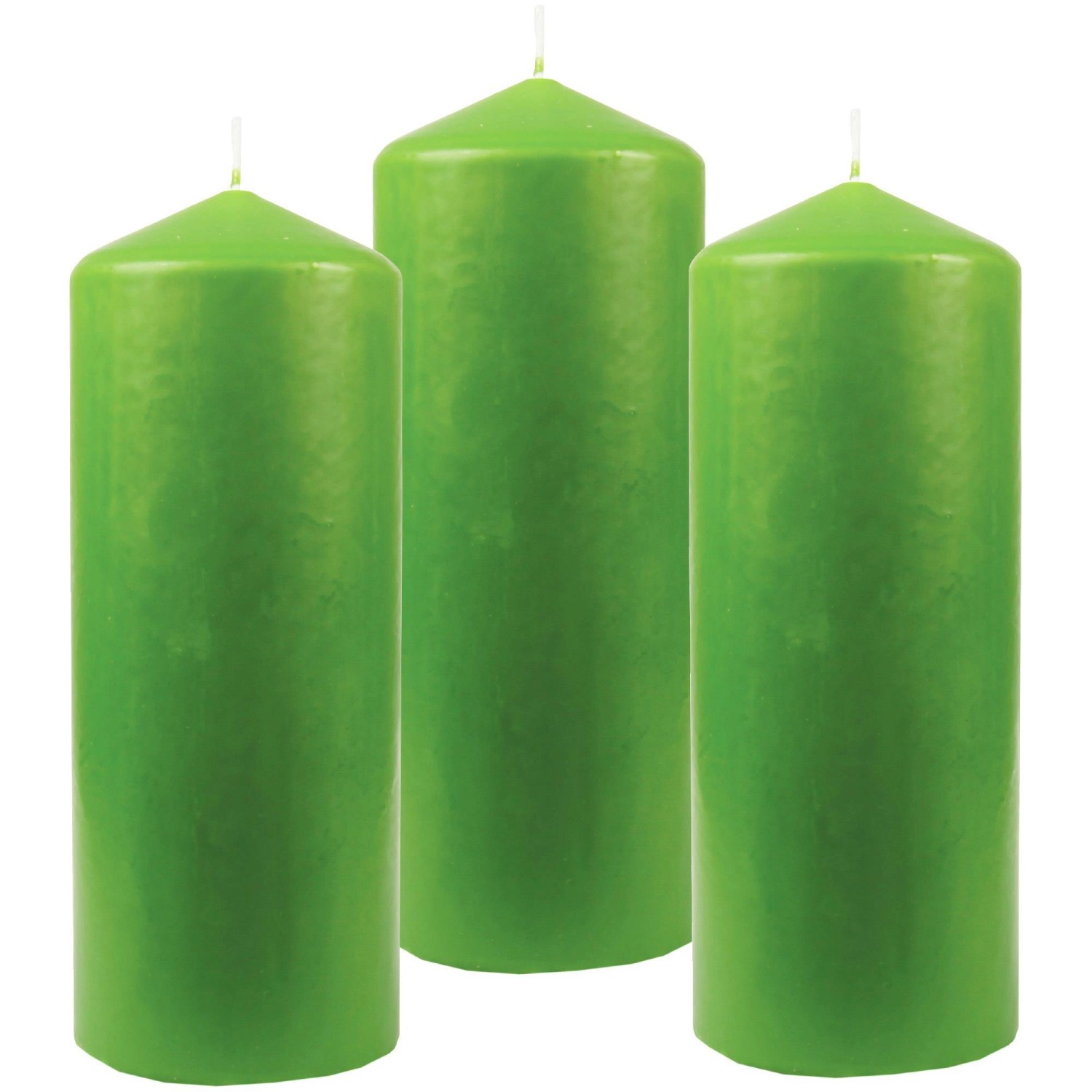 HS Candle Stumpenkerzen Ø8cm 3er Pack Limette günstig online kaufen