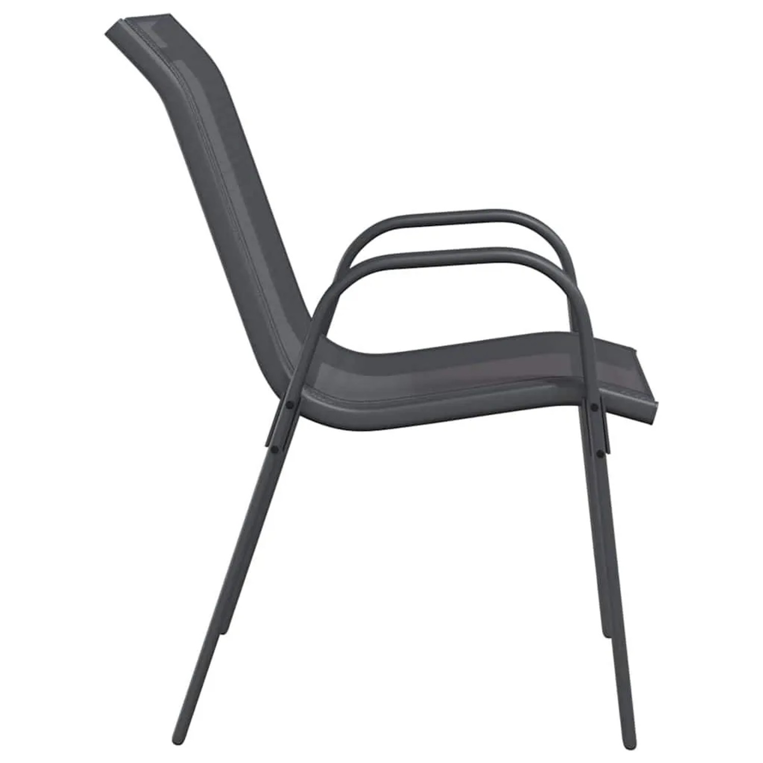 vidaXL Stapelbare Gartenstühle 2 Stk Grau Textilene 318778_6