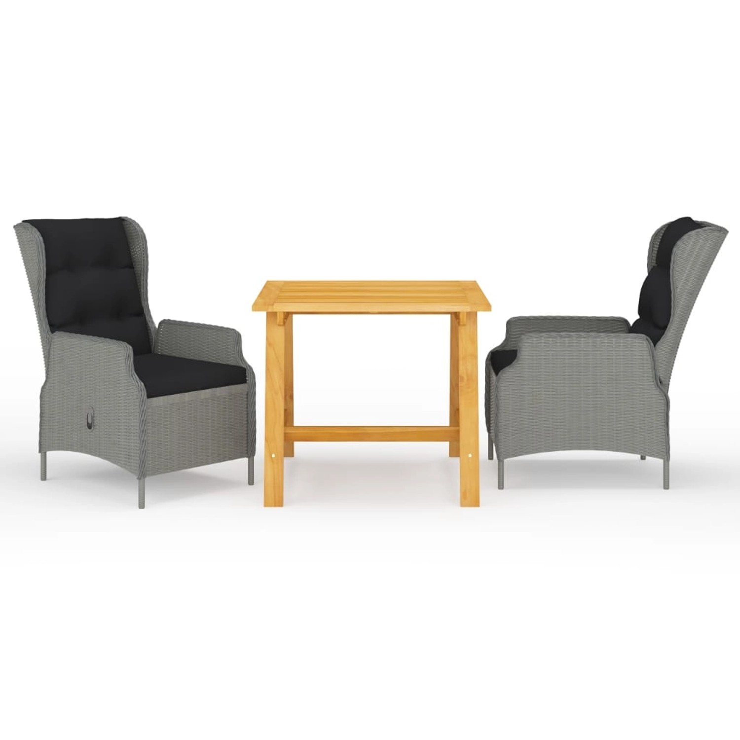 vidaXL 3-Tlg Garten-Essgruppe Hellgrau 3068726