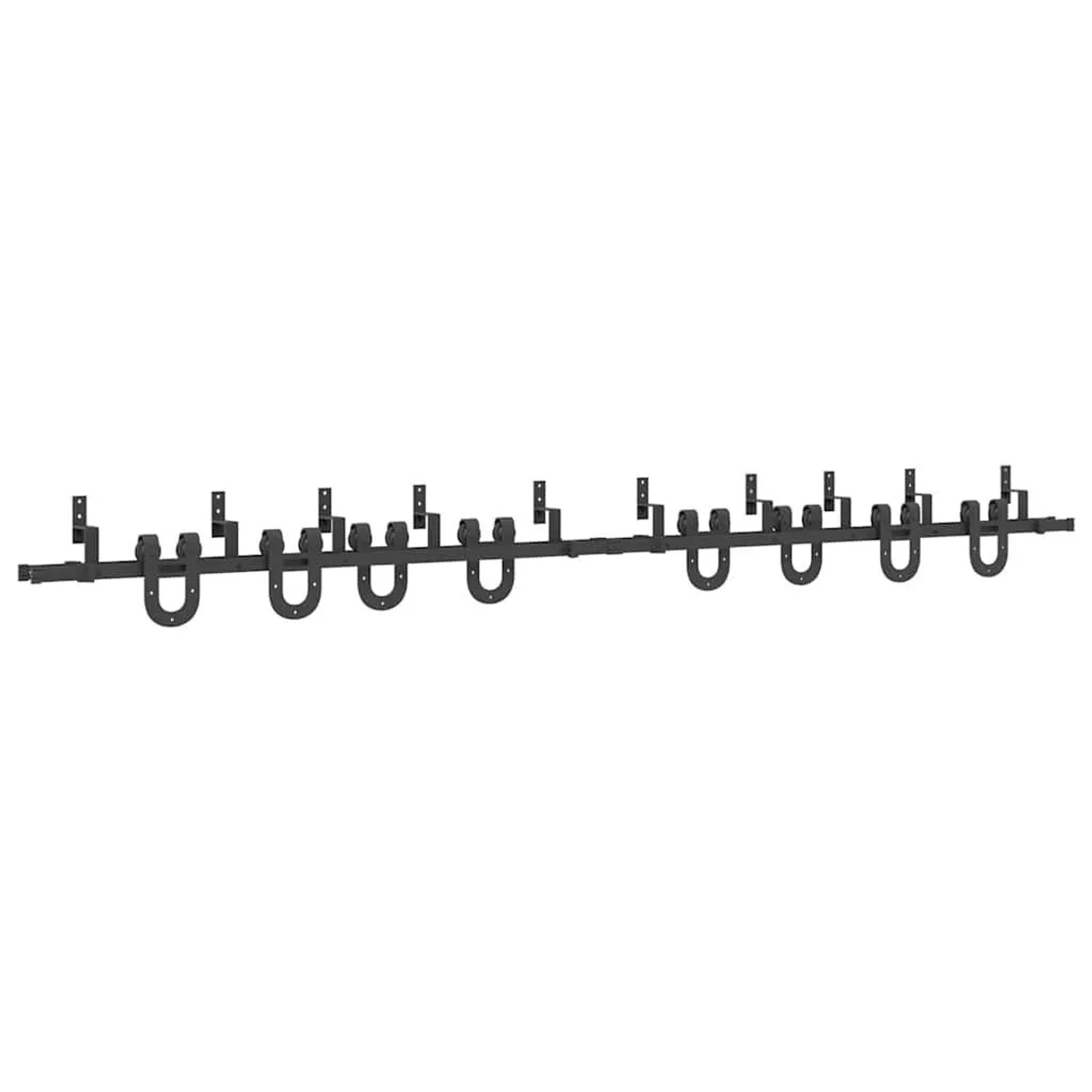 vidaXL Schiebetürbeschlag-Set 366 cm Stahl Schwarz 3295753