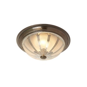 Lindby LED Deckenleuchte Henja 9621547 Dimmbar Retro Vintage Antik in Bronze aus Glas 1-flammig Wohnzimmerleuchte