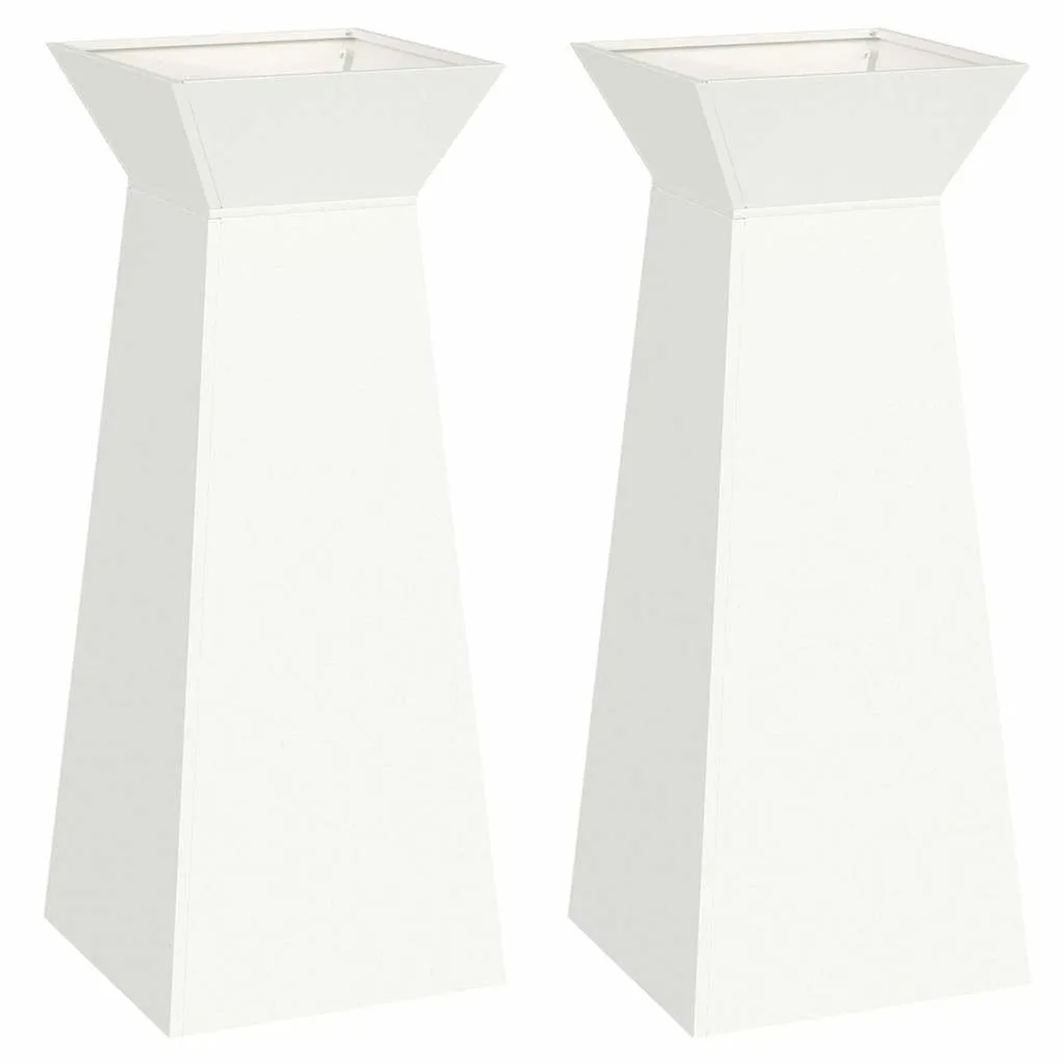 vidaXL Säulen Pflanzer 2 Stk Weiß 40 x 40 x 100 cm 873855