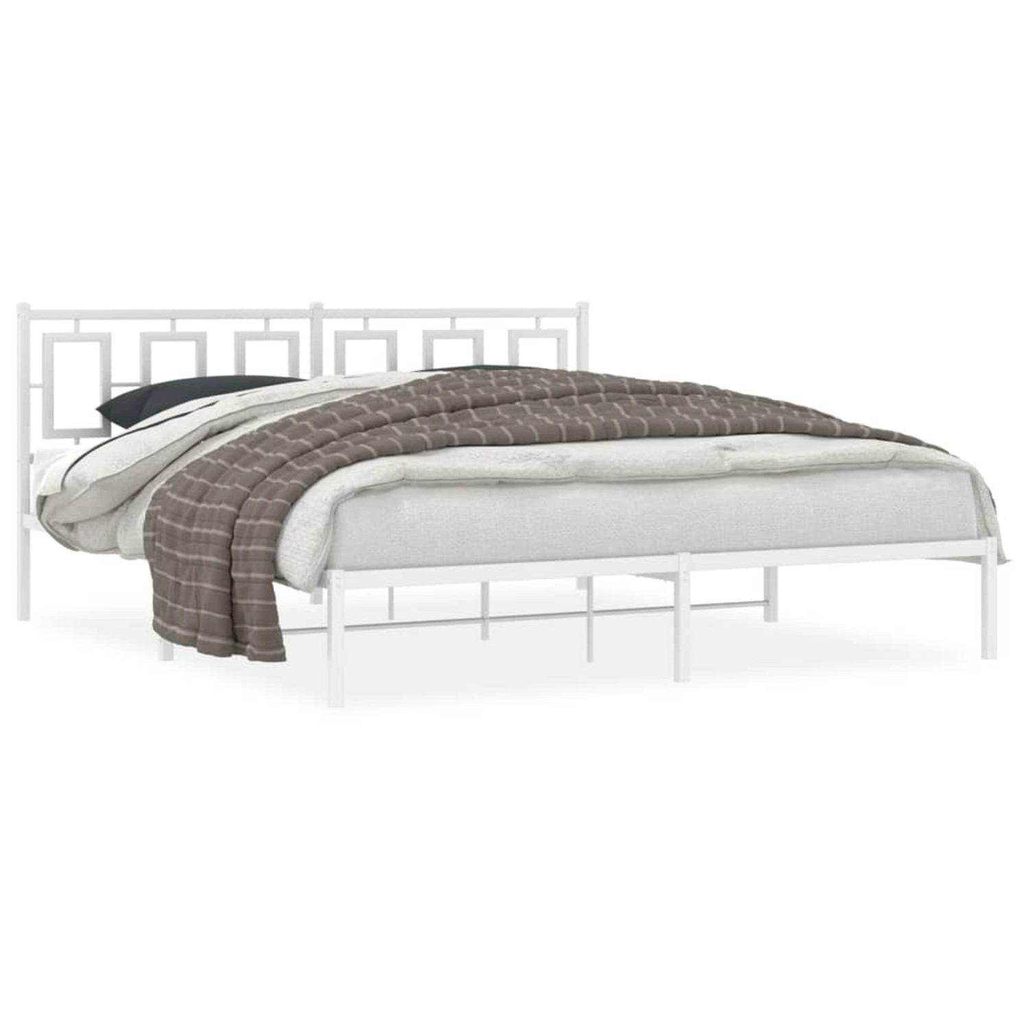 vidaXL Bettgestell mit Kopfteil Metall Weiß 180x200 cm 374294 günstig online kaufen