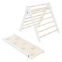 Joyz 2in1 Kletterdreieck mit Rutsche, weißes Holz, 2er Set, Pikler Art, für Indoor-Spielplätze.