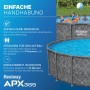 Bestway APX365 Solo Pool, runder Stahlrahmenpool in Marmor-Optik, mit Badenden.
