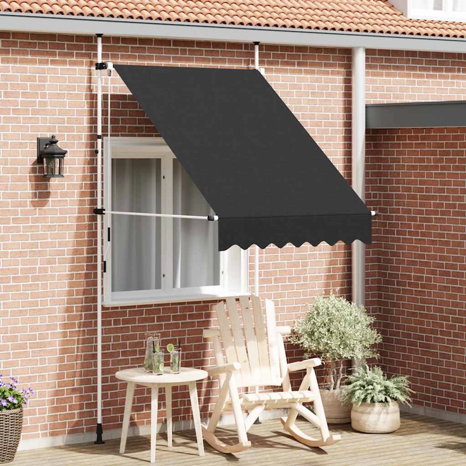 furnicato Einziehbare Markise Handbetrieben 150 cm Anthrazit günstig online kaufen