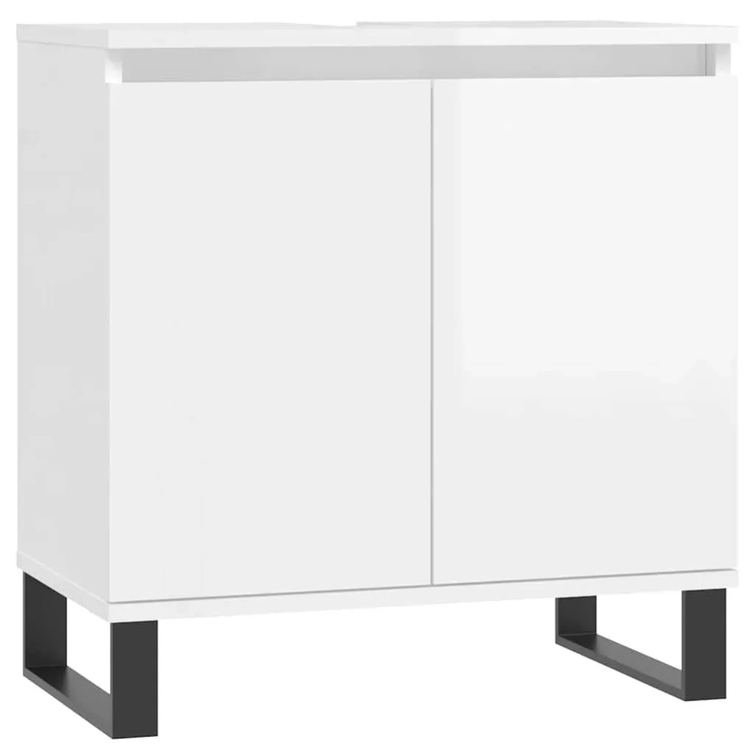 vidaXL Badschrank Hochglanz-Weiß 58x33x60 cm Holzwerkstoff 831590 günstig online kaufen