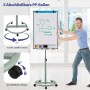 Mobiles Costway Flipchart Whiteboard mit Ständer, 100x65 cm, höhenverstellbar und mit Rollen.