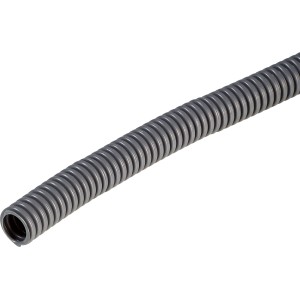 Flexibles, dunkelgraues EN 16 Isolierrohr, 25 m lang, für Auf-, In- und Unterputzmontage.