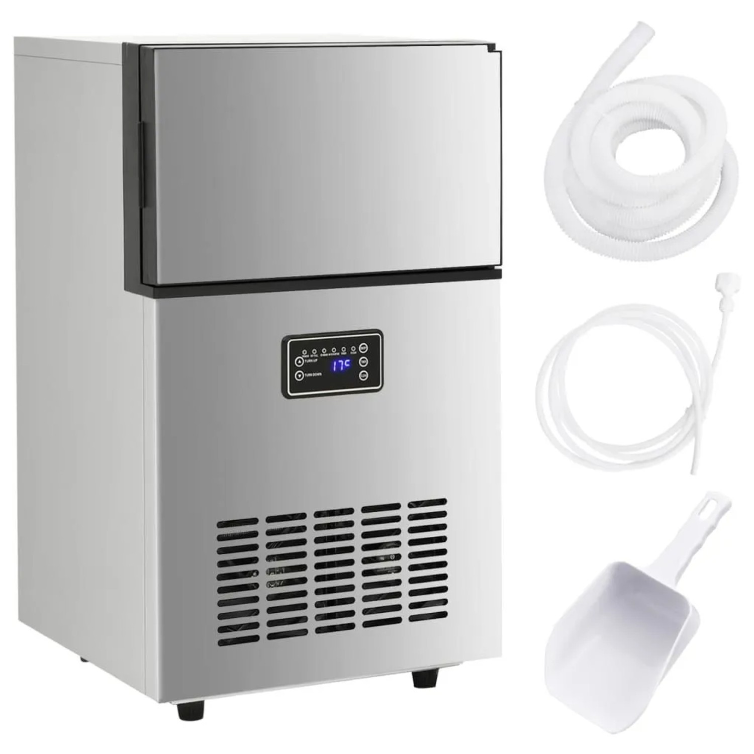 vidaXL Eiswürfelmaschine Silbern 45 kg / 24 h 153682