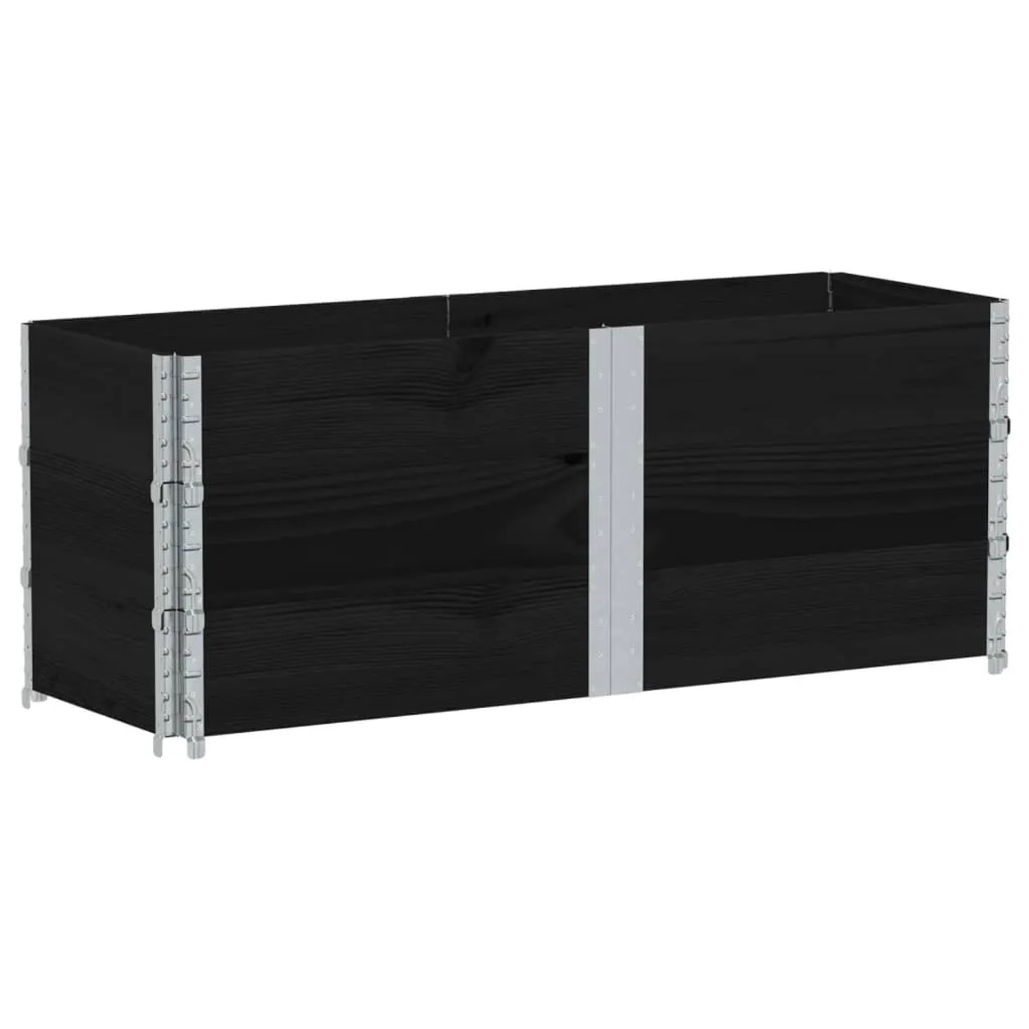 vidaXL Pflanzkisten Schwarz 150x50 cm Massivholz Kiefer 2154456