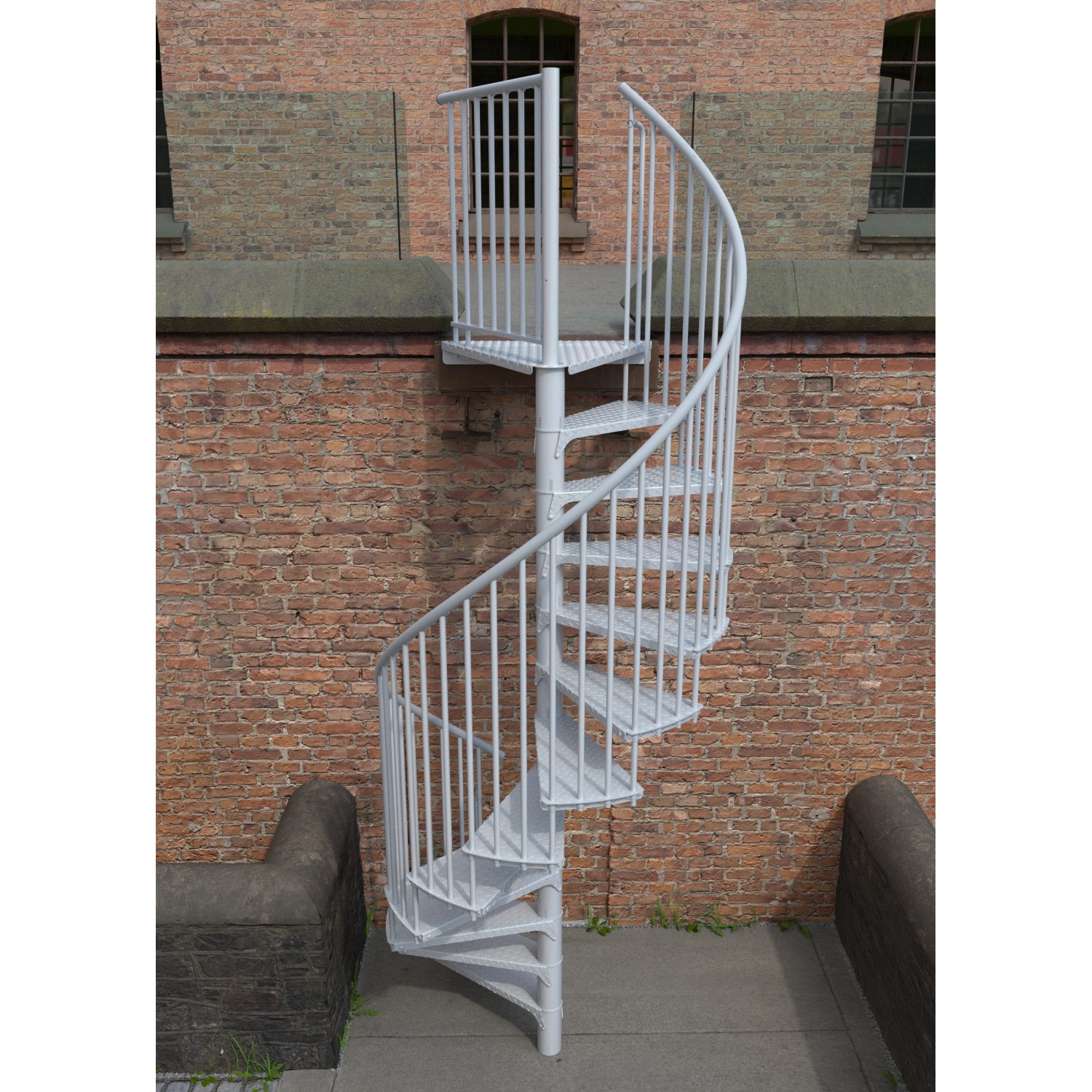 Minka Außentreppe Rondo Zink Ø 120 cm Weiß günstig online kaufen
