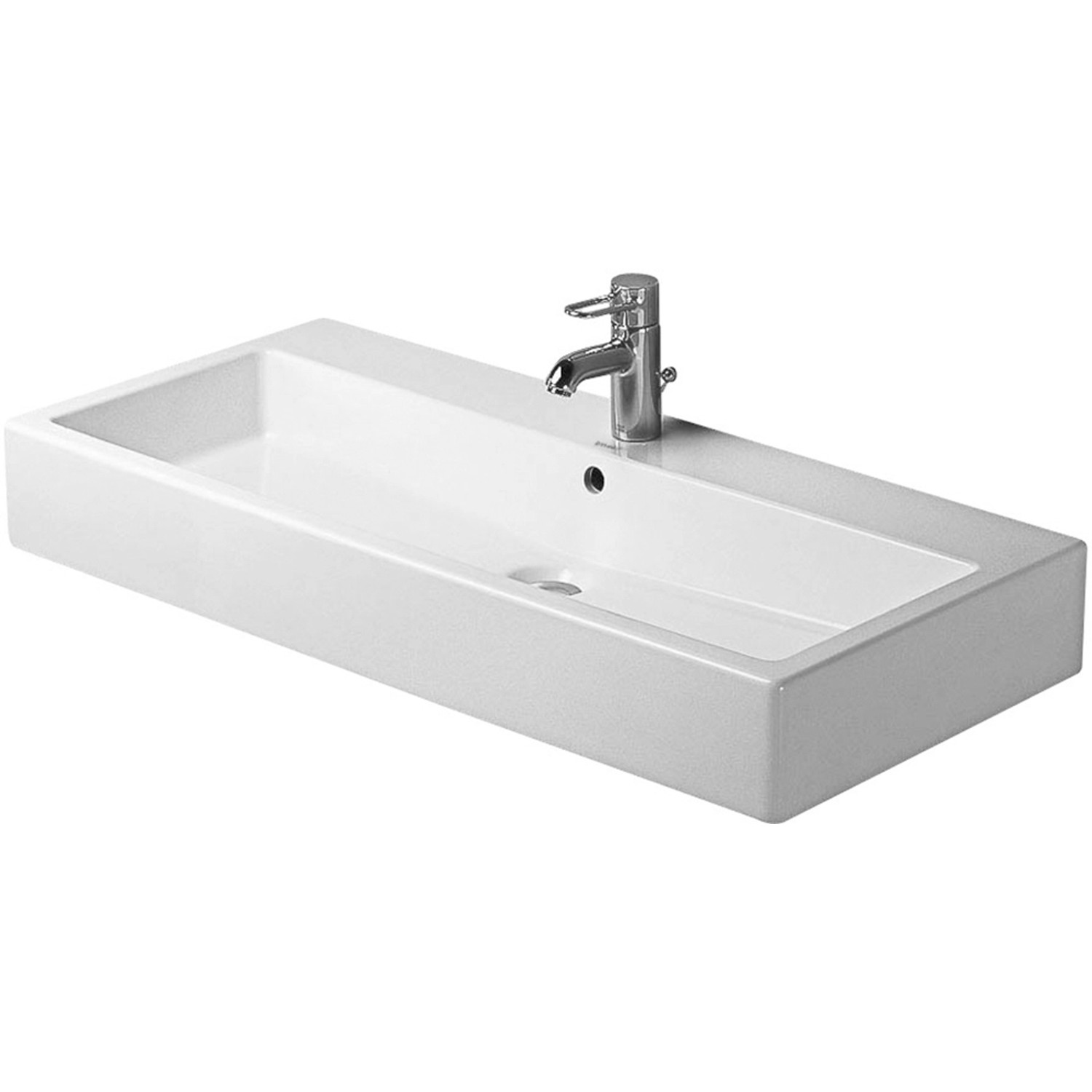 Duravit Einbauwaschbecken Vero 100 cm Weiß 2 Hahnlöcher geschliffen