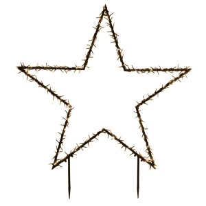 Luca Lighting Gartenstecker Stern mit 150 LEDs, klassisch weiß, für Weihnachtsdekoration.