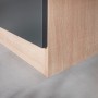 Detailaufnahme: Respekta Kühlschrankumbau Merle, 60 cm, grau, mit Holzdekor. Herdumbauschränke für die Küche.