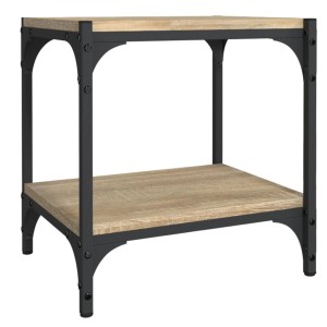 VidaXL TV-Schrank Sonoma-Eiche mit Stahlrahmen, 40x33x41 cm. Wohnwand-Element mit zwei Ablagen.