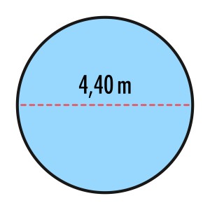 Grafik: Runde Poolabdeckplane, Durchmesser 4,40 m. Ideal zum Schutz Ihres Pools.