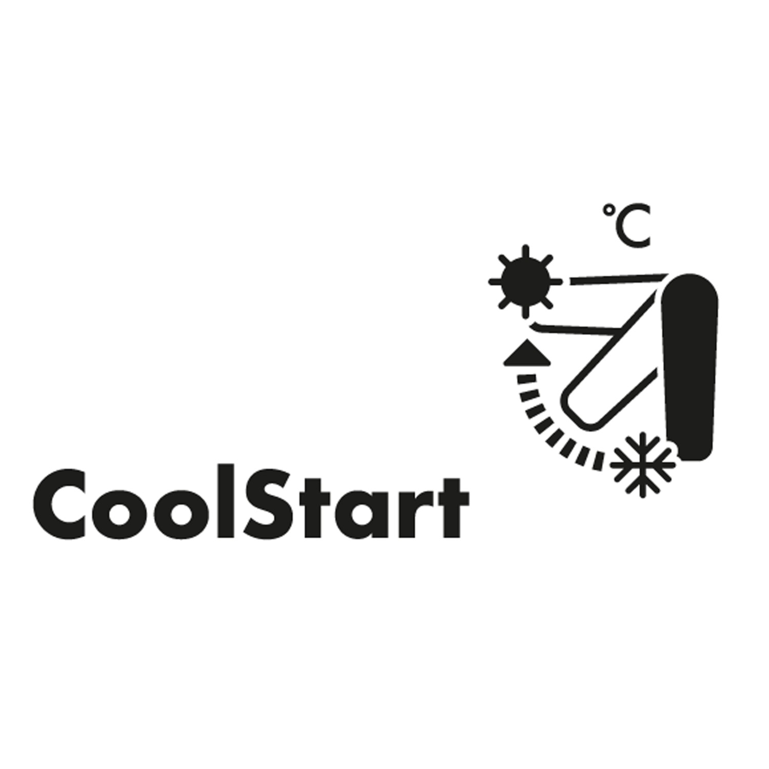 Symbol für CoolStart-Technologie bei Hansgrohe Waschtischarmaturen: Kaltwasser-Mittelstellung.