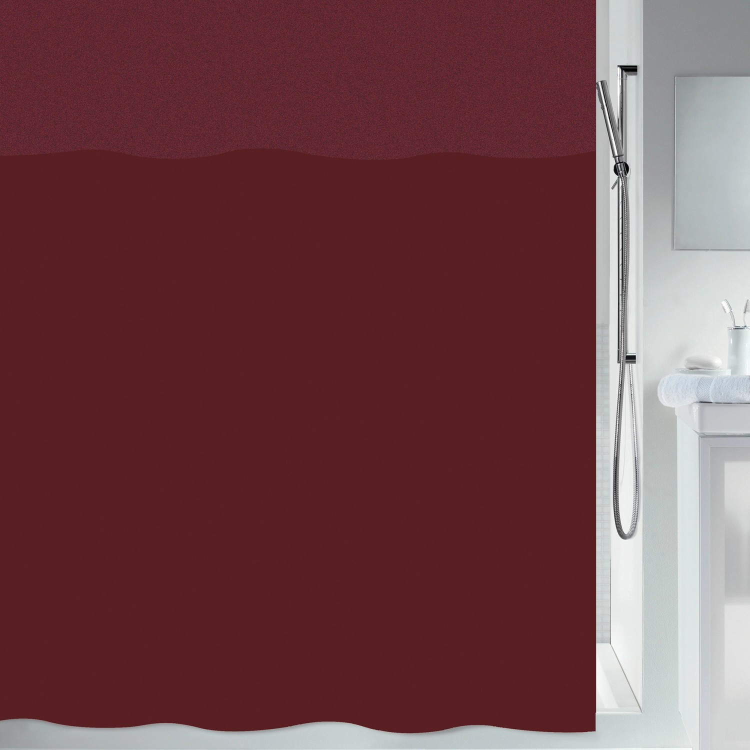 Spirella Duschvorhang Urbanko 180 cm x 180 cm Rot günstig online kaufen