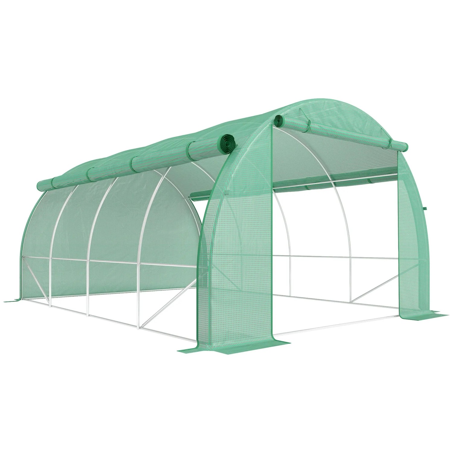Furnicato Foliengewächshaus Begehbar 4x3x2m Metallrahmen Grün
