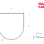 Technische Zeichnung: Hark Glasbodenplatte Groß mit Facettenschliff, Maße 1230x1300 mm, Zubehör für Kamine & Öfen.