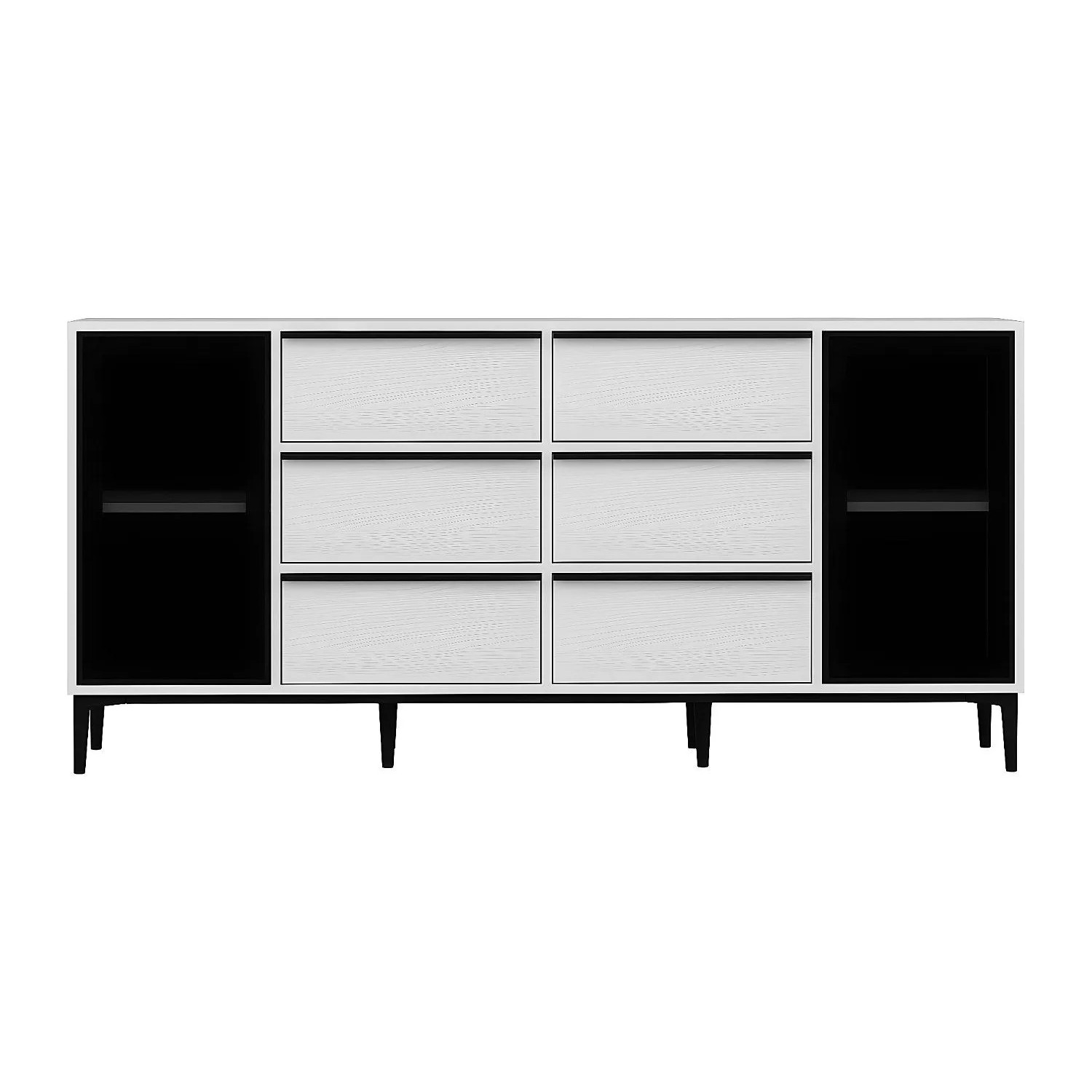 Vente-unique Sideboard Molinia Schwarz  Weiß 180 cm