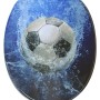 Sanilo WC-Sitz Soccer mit Absenkautomatik, Holz, Fußball-Motiv und Wasser-Design.