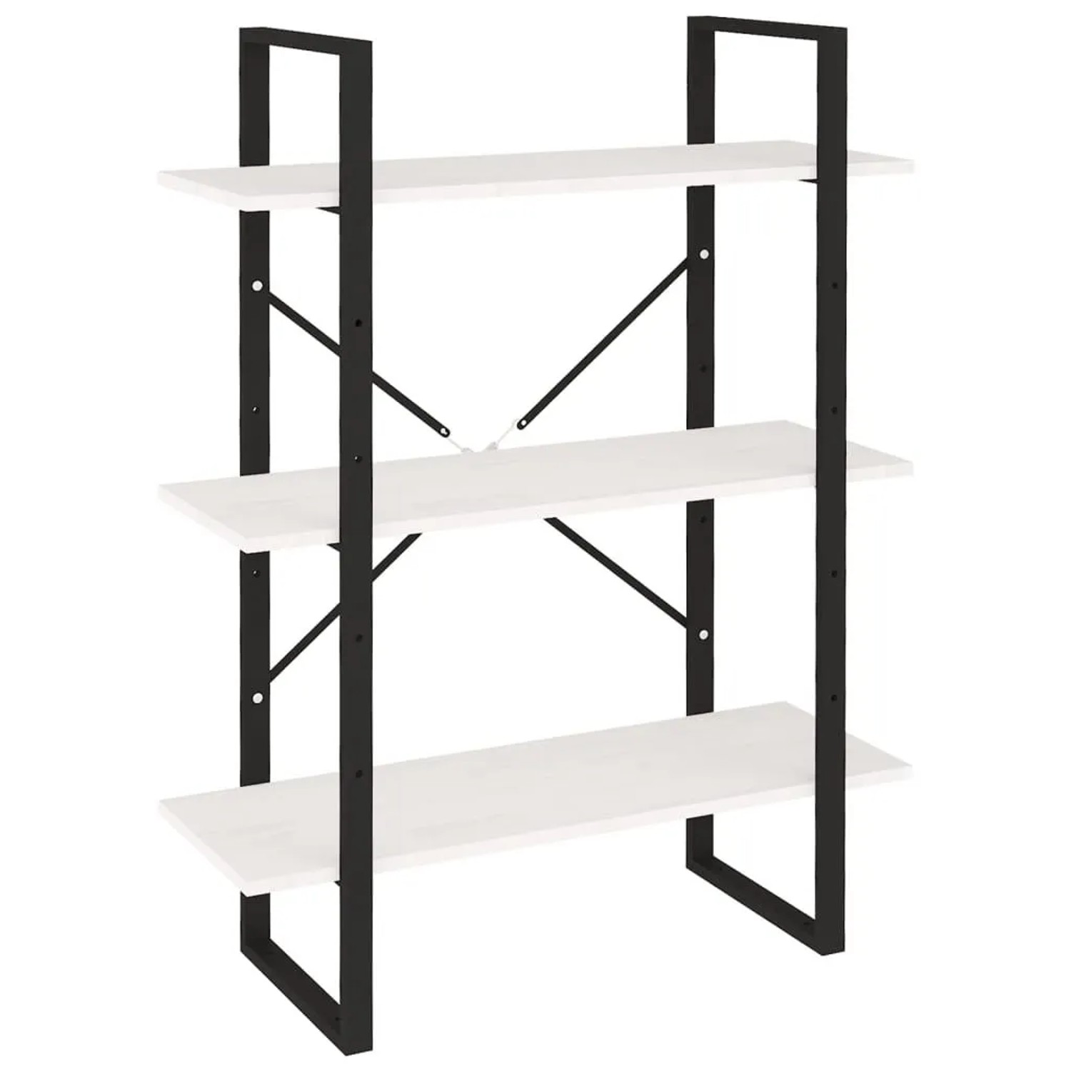 vidaXL Bücherregal 3 Böden Weiß 80x30x105 cm Massivholz Kiefer 806533 günstig online kaufen