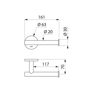 Delabie WC-Papierhalter für 1 Rolle, Edelstahl Seidenglanz