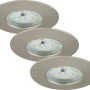 Briloner LED-Einbauleuchten Attach 3er-Set, Nickel matt, für Innenräume.