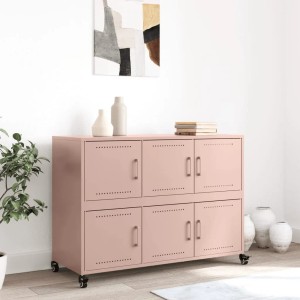 vidaXL Sideboard Rosa 100,5x39x72 cm Stahl 846741