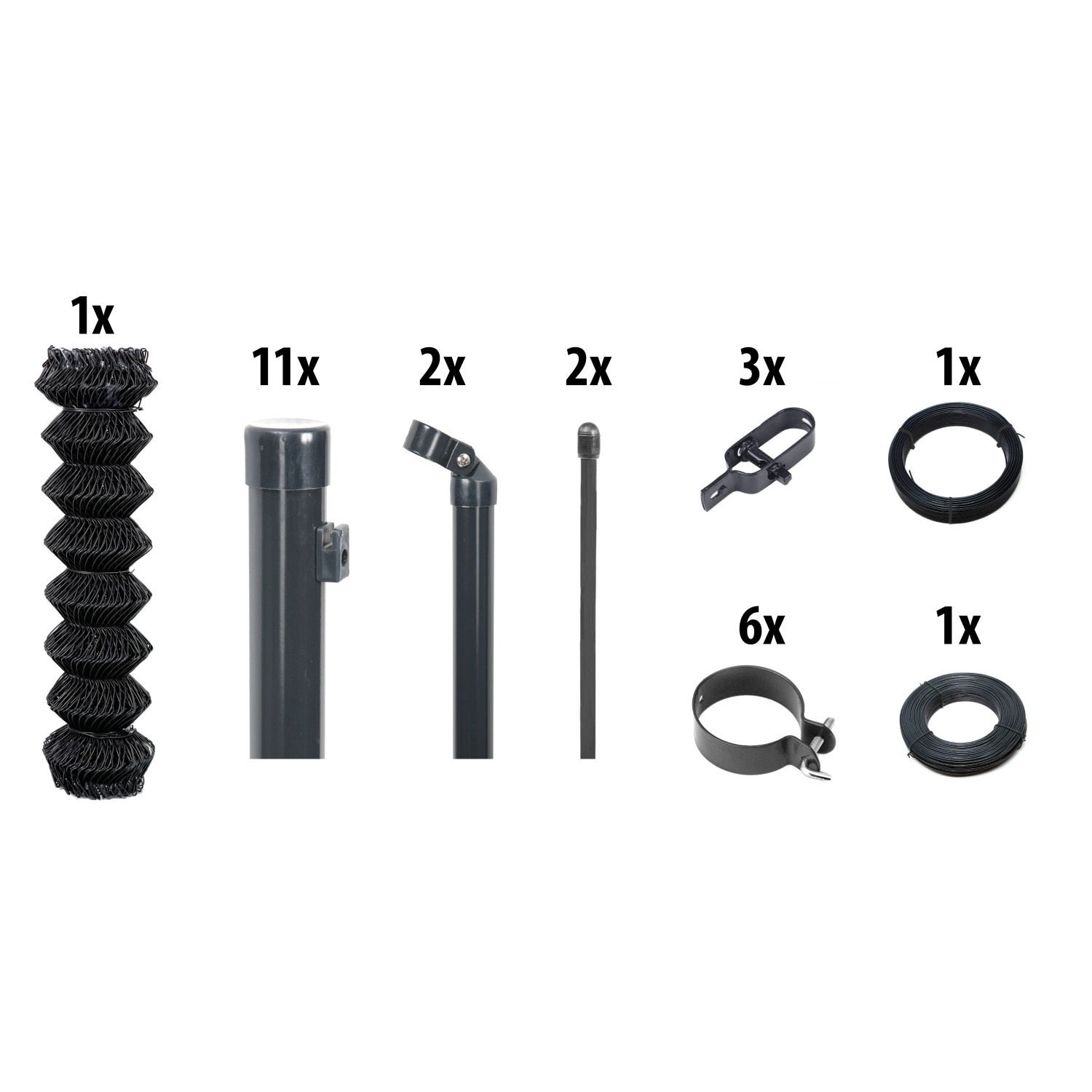 Floraworld Maschendraht-Set 80 cm x 25 m Anthrazit