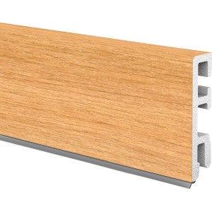 Hartschaum Sockelleiste Cubica 60 sk in Eiche Optik, selbstklebend.