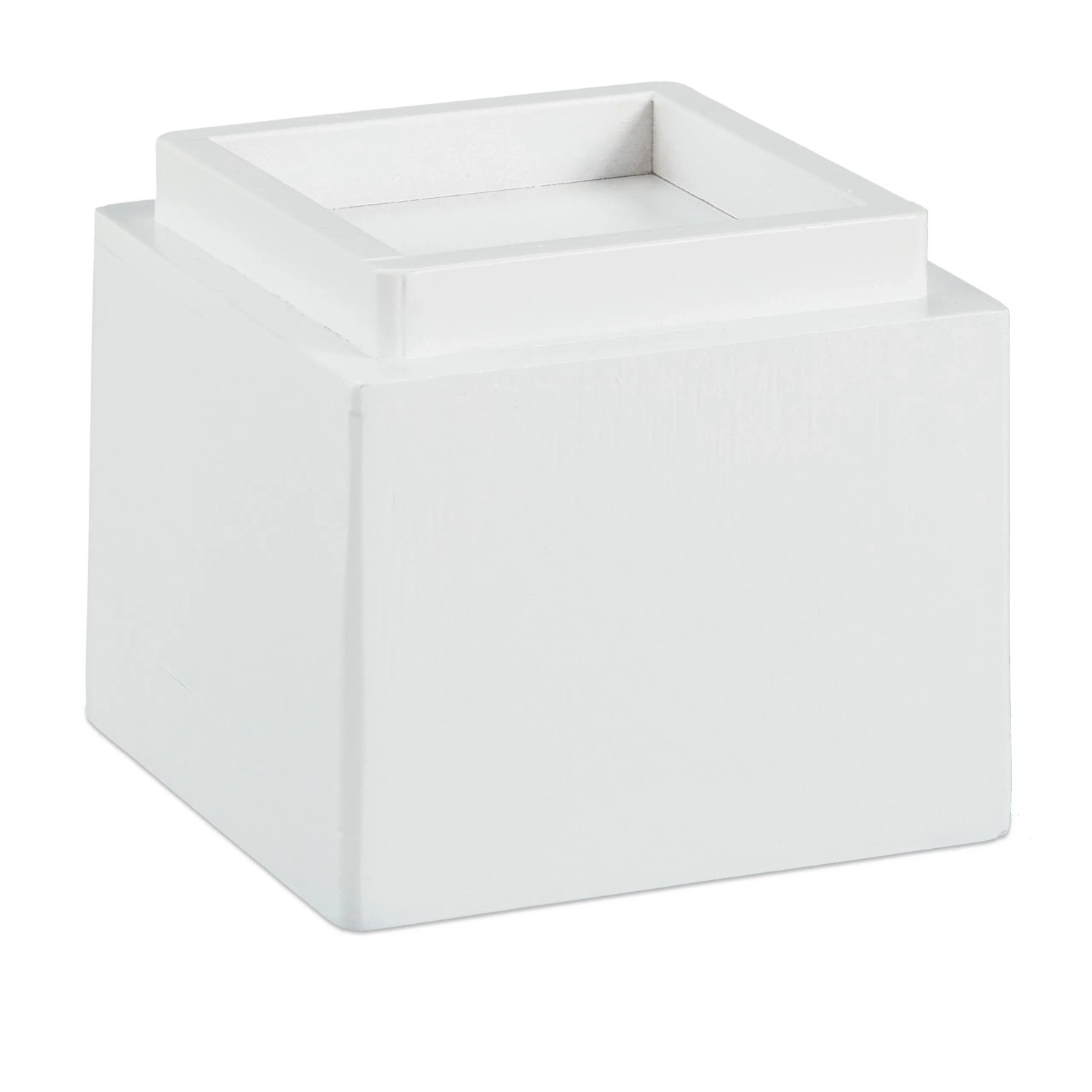 Relaxdays Möbelerhöher 4er Set Bambus Weiß 10 cm x 11,5 cm x 11,5 cm 1 kg