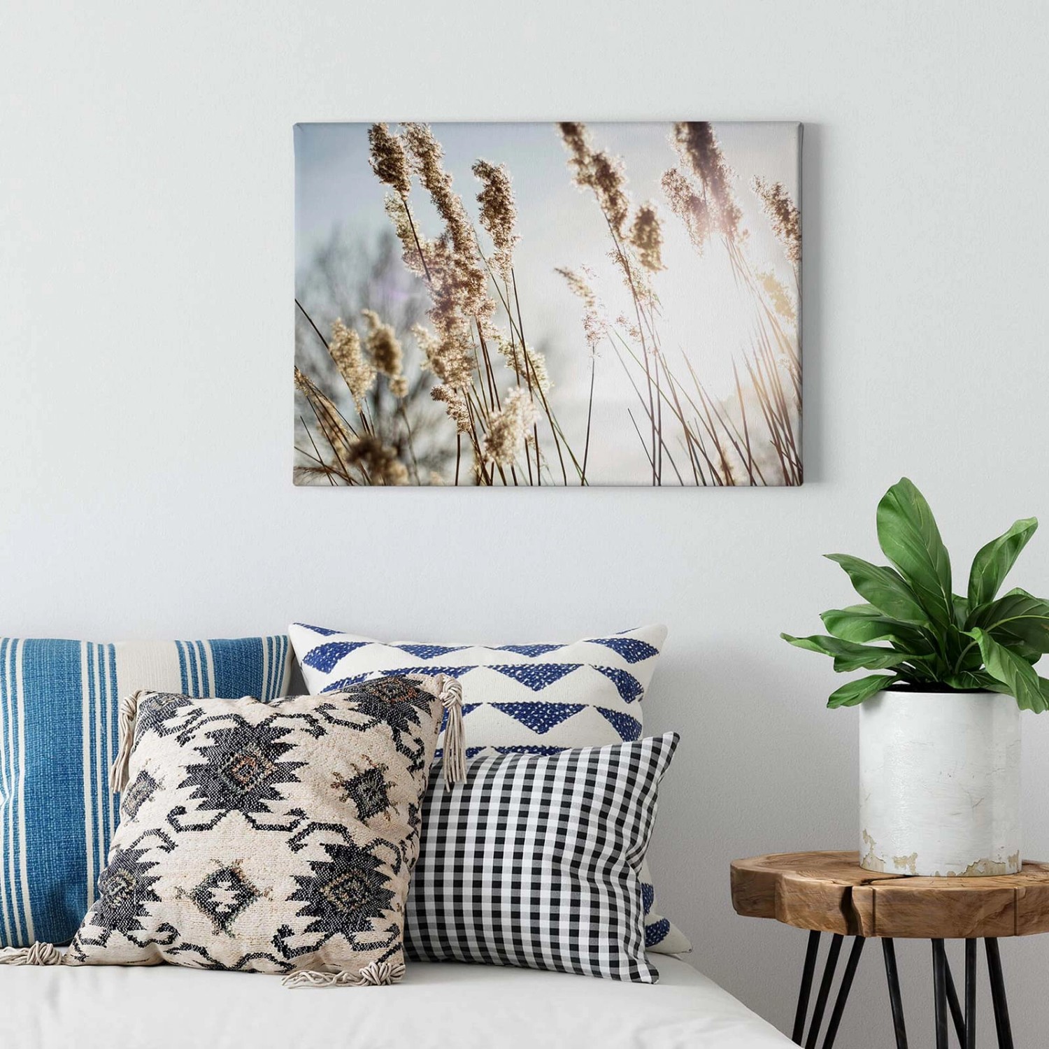 Bricoflor Landhaus Leinwand Bild Mit Feld Motiv Maritimes Bild Mit Sonnenst günstig online kaufen