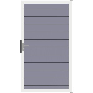 GroJa Tor Lumino Universal, 100x180 cm, Anthrazit, für Sichtschutzzäune. Robuste Gartentür mit horizontalen Lamellen.