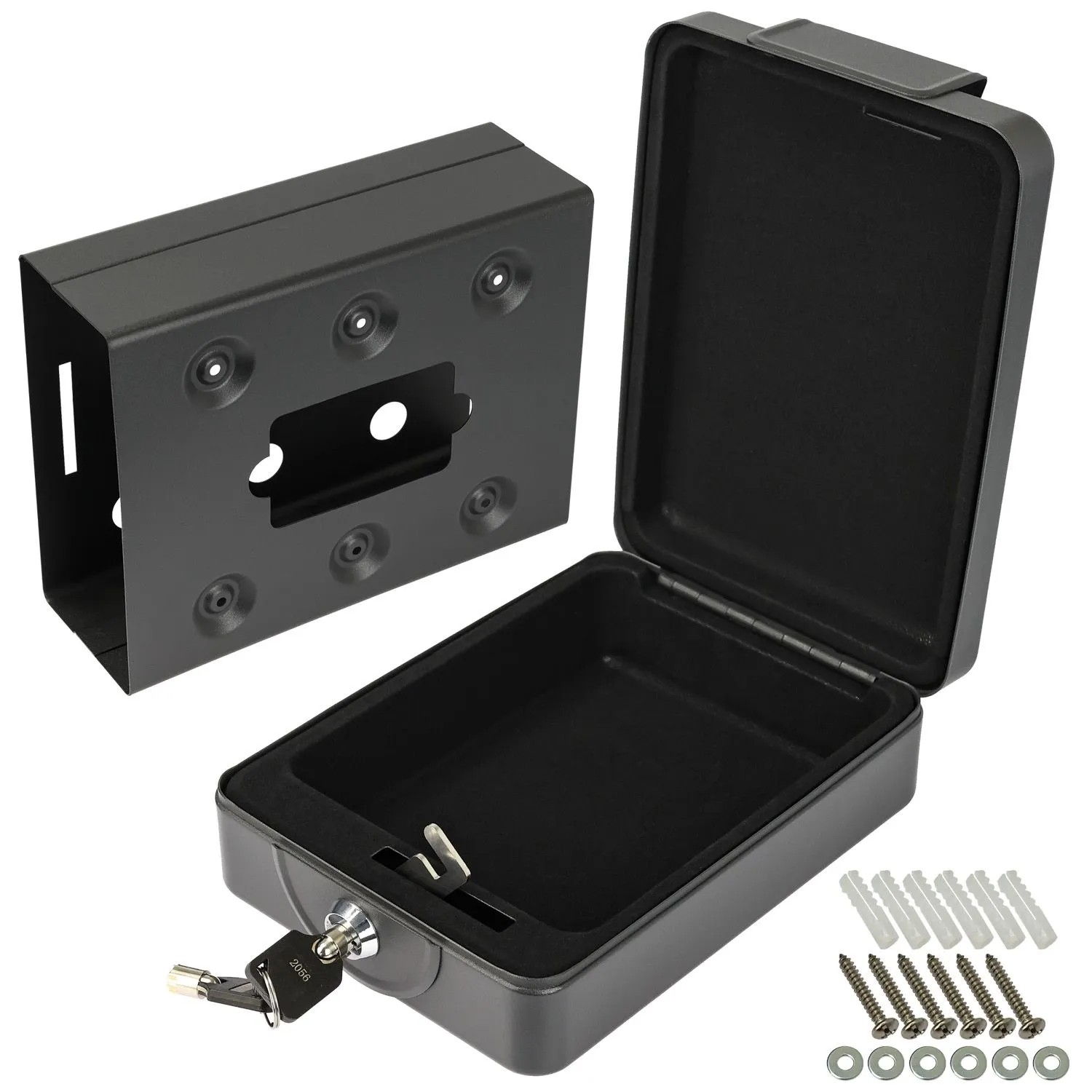 HMF 307-02 Anschraubbare Dokumentenbox 20 x 16 x 7 cm Schwarz
