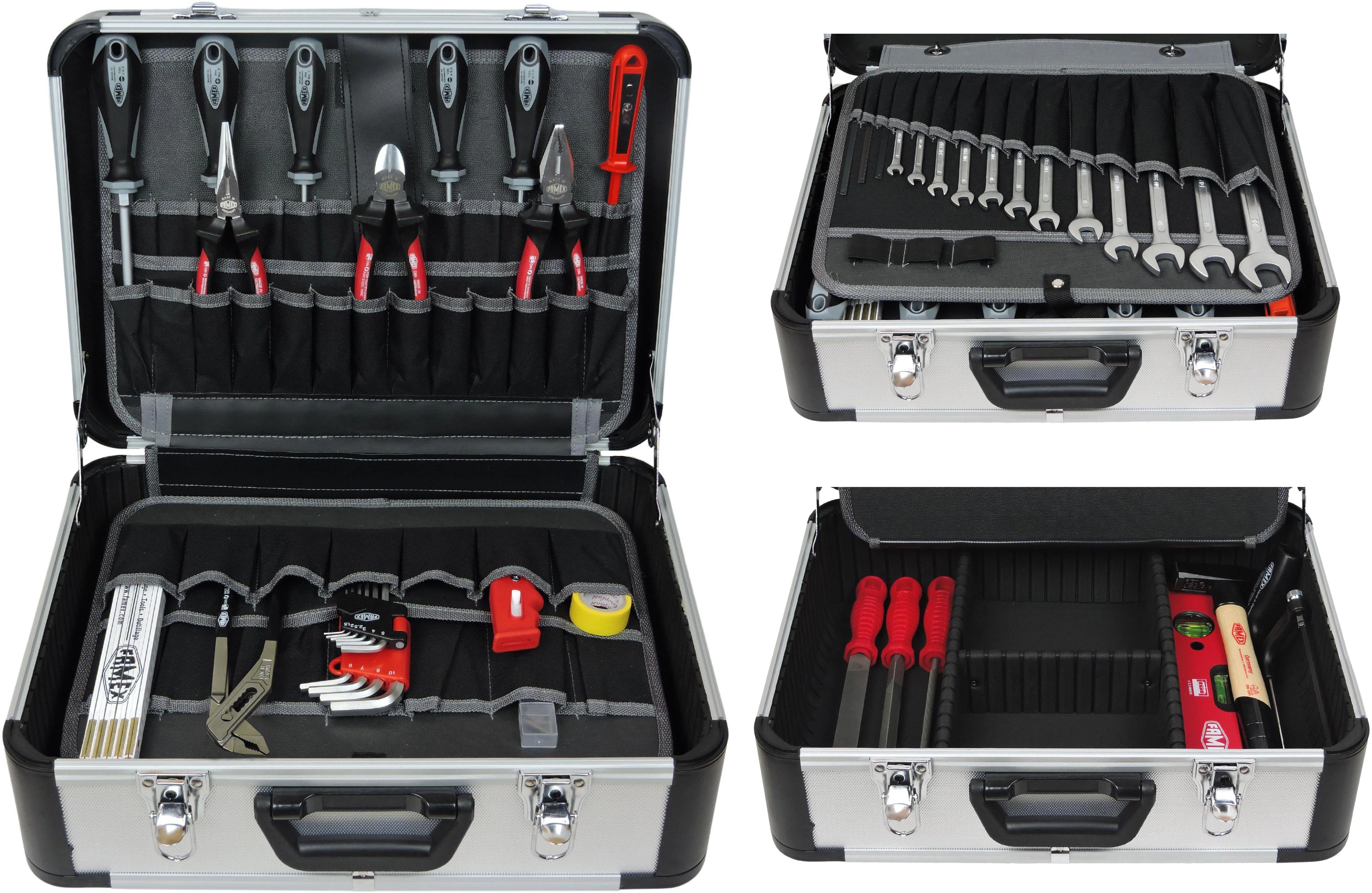 Famex Alu Werkzeugkoffer 429-18 mit Steckschlüsselsatz | Werkzeug-Sets