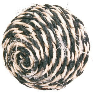 Jollypaw Sisal-Ball, ø 6 cm, Katzenspielzeug mit Rassel zur Krallenpflege.